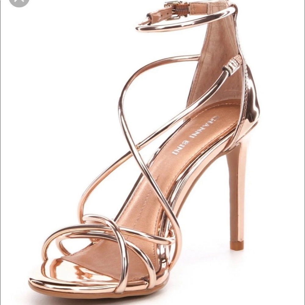 Gianni Bini tubular rose gold heels